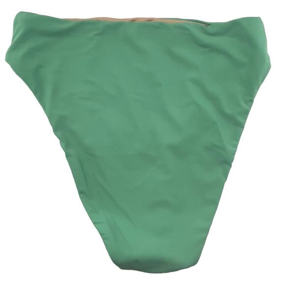 J Crew High Rise Bikini Bottom Green High Cut Leg Size Small BF178 New - Picture 2 of 5